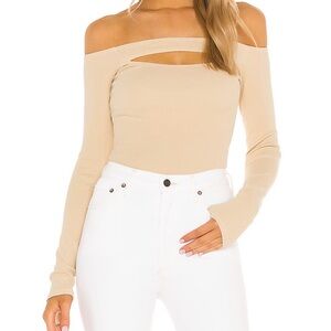 Lovers and Friends Cut Out Off Shoulder Top in Nude